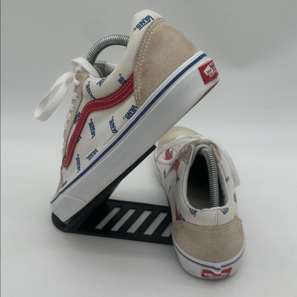 Vans Unisex Old Skool Cream White Low Top Sneakers Men Size 9.5 Womens Size 11.0 - Picture 4 of 14
